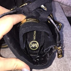 Michael Kors black and gold studded sneakers